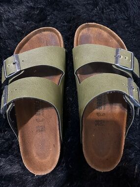 Olive Green Double Strap Birkenstock Sandals
